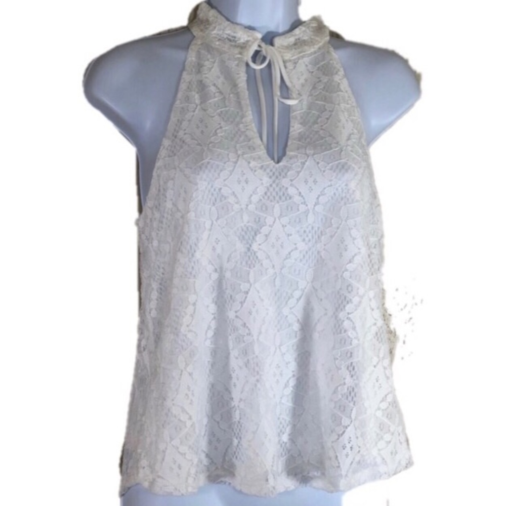 Lily Black Sleeveless Lace Top Size S
